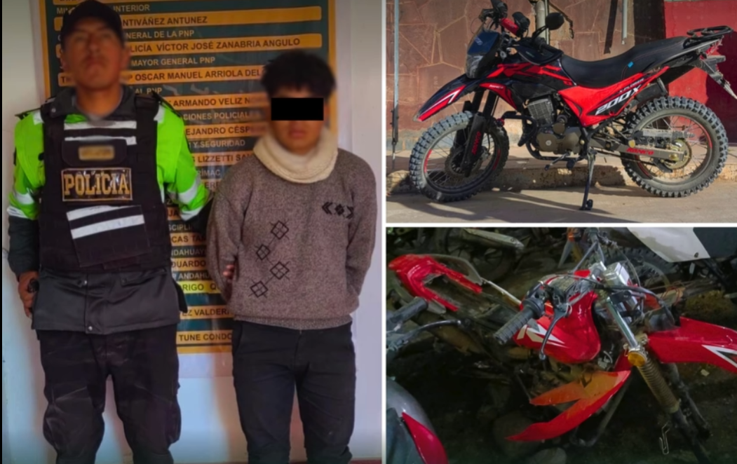 DETIENEN A JOVEN CON VEHÍCULO ROBADO EN TURPO Y RECUPERAN OTRA MOTO REPORTADA COMO HURTADA EN HUANCARAY